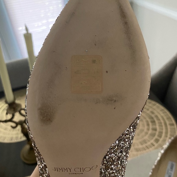 Jimmy Choo Champagne sparkly heels - Picture 6 of 6